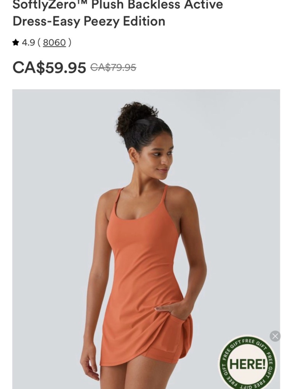 HALARA 	
Softlyzero™ Plush Backless Active Dress-Easy Peezy